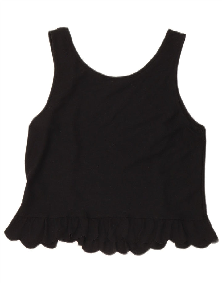 Topshop Top sin mangas para mujer UK 8 Small Poliéster negro