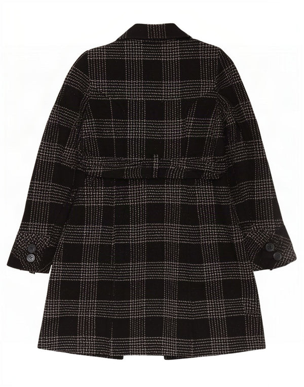 Jane Norman - Abrigo de doble botonadura para mujer, talla 8, lana negra mediana
