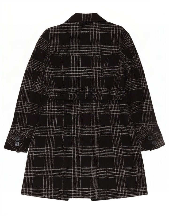 Jane Norman - Abrigo de doble botonadura para mujer, talla 8, lana negra mediana