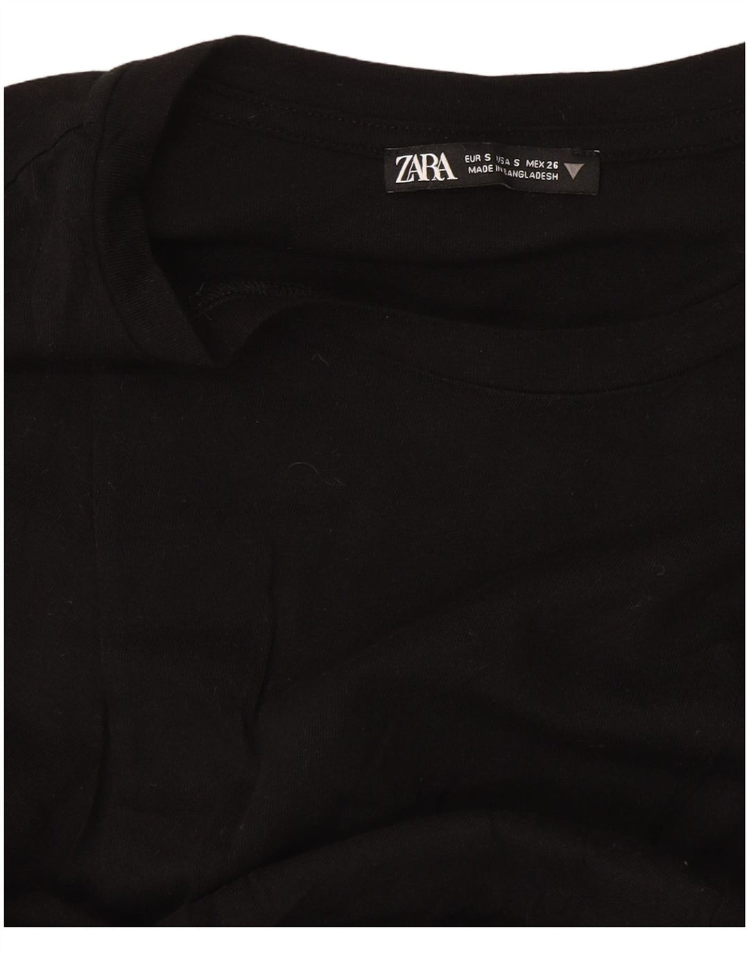 Zara Mujer Camiseta Extragrande Top UK 10 Small Negro