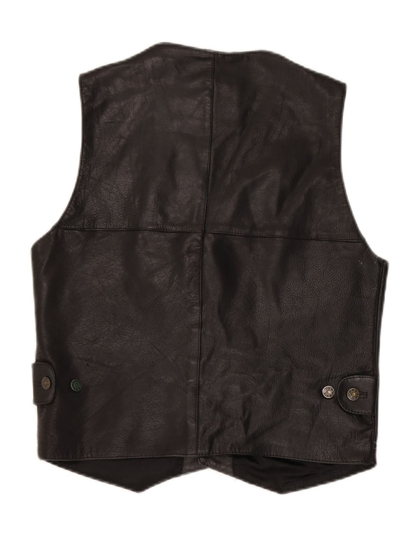MDK Mens Leather Waistcoat Small Black Leather