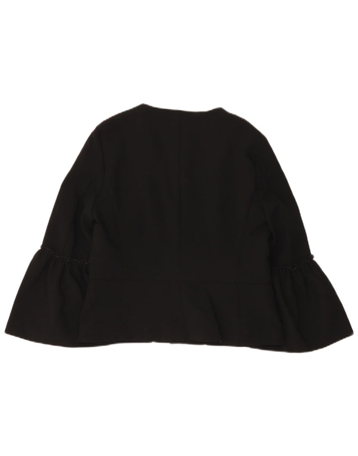 Zara Mujer Cárdigan De Manga Larga Top UK 42 Medium Negro