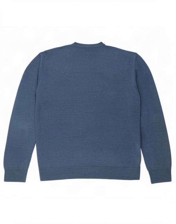 Marks & Spencer - Jersey con cuello en V para hombre, talla 2XL, acrílico azul
