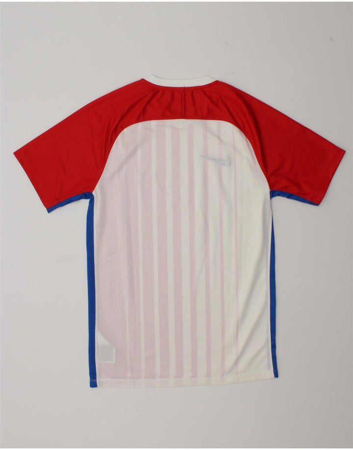 Camiseta Nike Dri Fit para hombre Top pequeño de poliéster a rayas rojas
