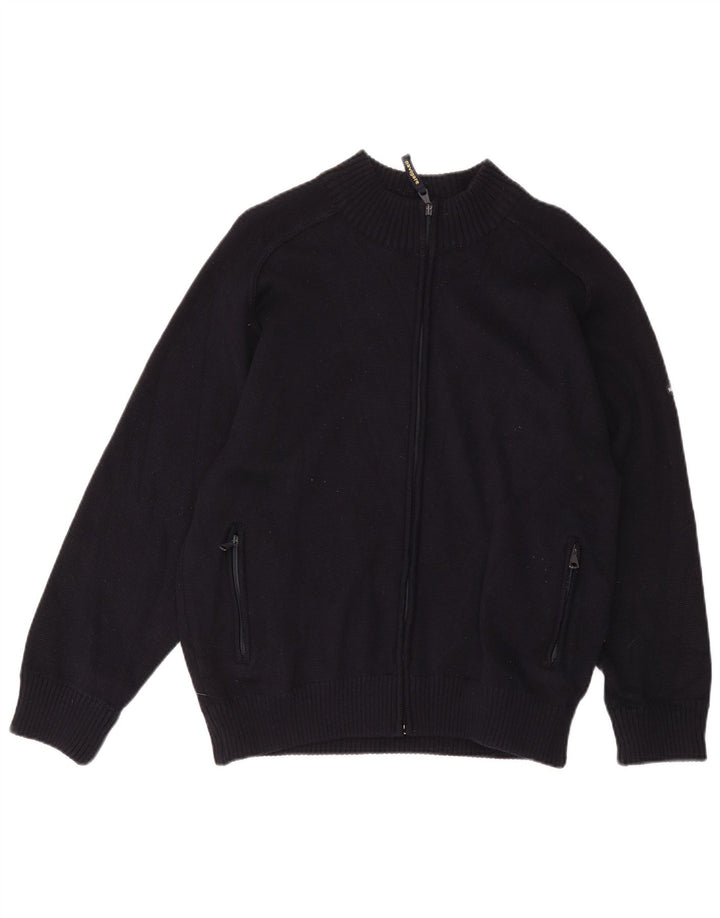 NAVIGARE Suéter tipo cárdigan para hombre Azul marino mediano