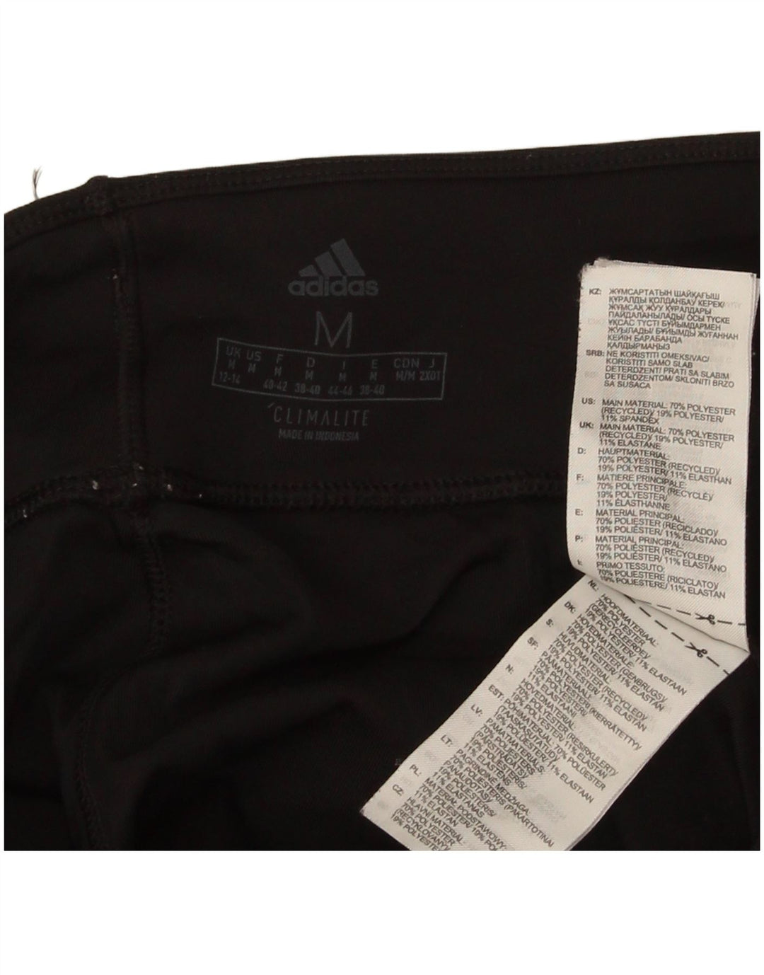 Adidas Mujer Climalite Capri Leggings Reino Unido 12/14 Mediano Negro Poliéster