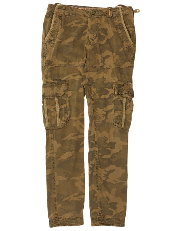 Superdry Pantalones Cargo Rectos Para Hombre Medium W34 L33 Camuflaje Caqui