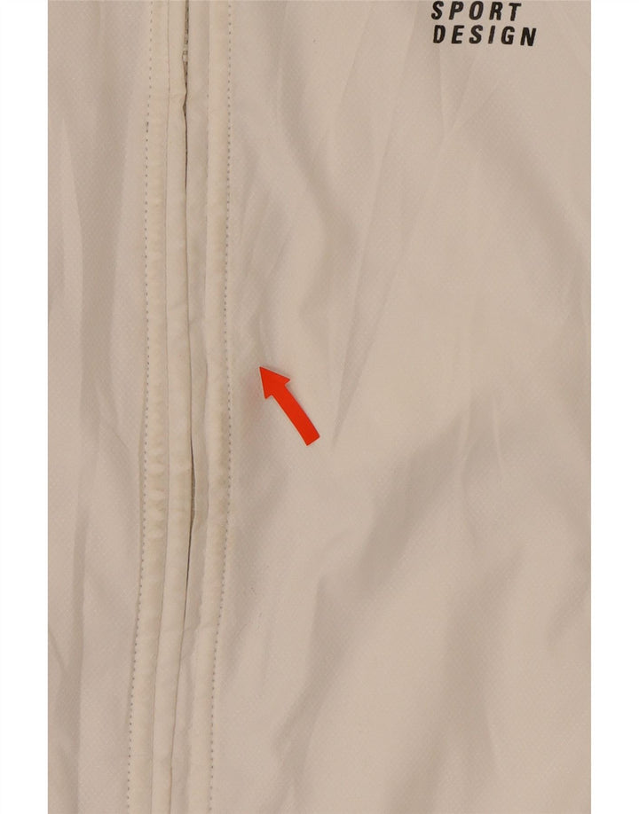 LOTTO Womens Graphic Hooded Windbreaker Jacket UK 18 XL White Polyester Vintage Lotto and Second-Hand Lotto from Messina Hembry 