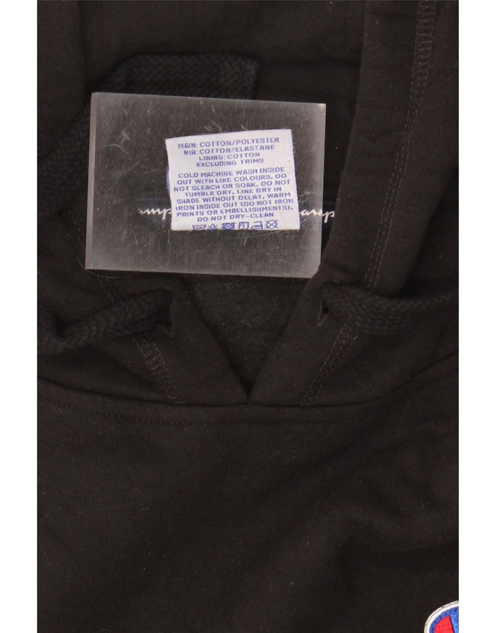 CHAMPION Sudadera con capucha gráfica para hombre Jersey mediano de algodón negro