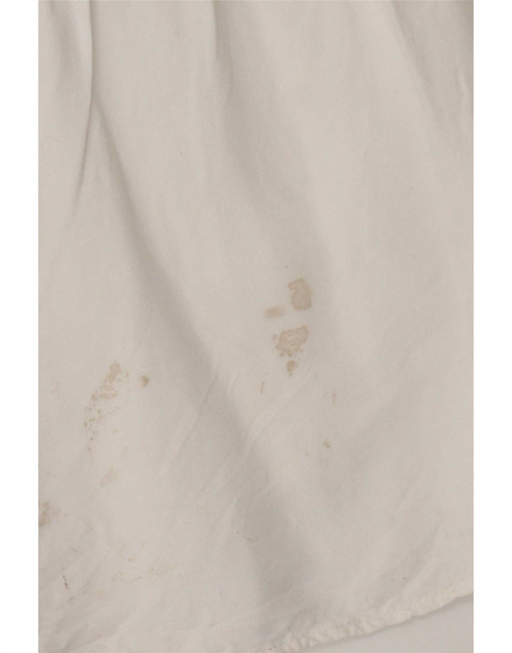 Zara Mujer Blusa Top Reino Unido 44 Medio Blanco Cuadros Algodón