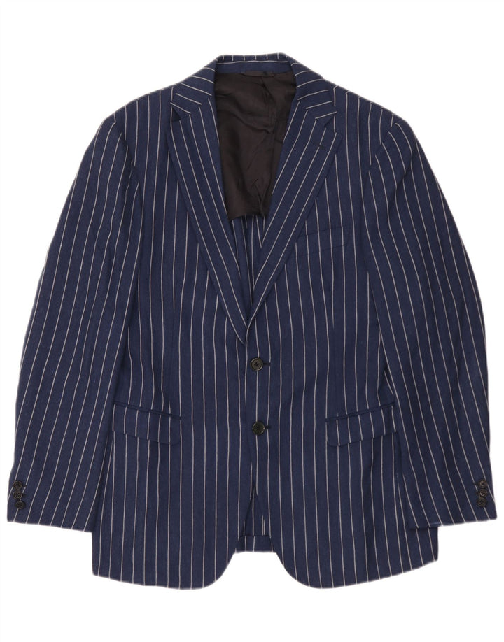 Burberry Chaqueta tipo blazer de 2 botones para hombre IT 48 Lana mediana a rayas azul marino