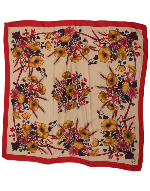 Gucci Bufanda Cuadrada Gráfica Para Mujer Talla Única Diseñador Floral Multicolor