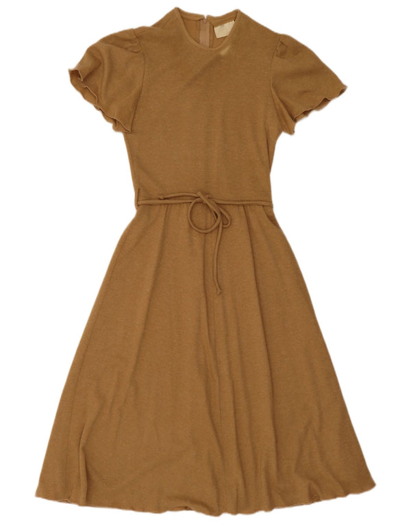 Vestido vintage para mujer de una línea IT 38 XS Poliéster beige