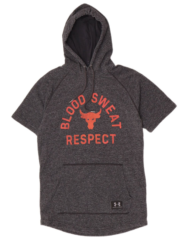 Under Armour Camiseta gráfica con capucha para hombre Top deportivo moteado en gris medio