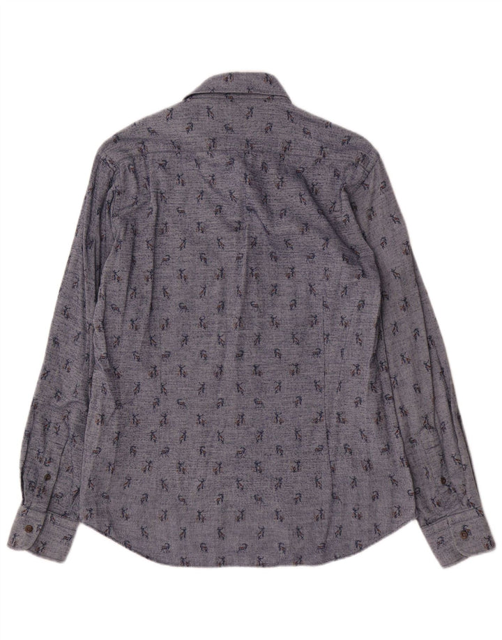 Paul & Shark Camisa con estampado abstracto para hombre Talla 39 Algodón azul medio