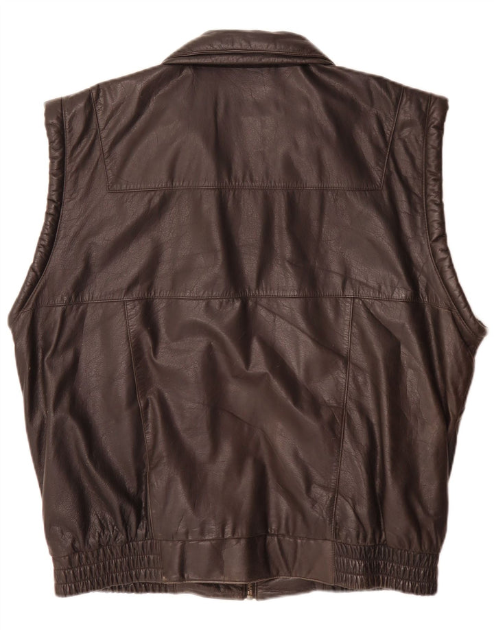 Chaleco de cuero Prince para hombre IT 54 2XL Negro