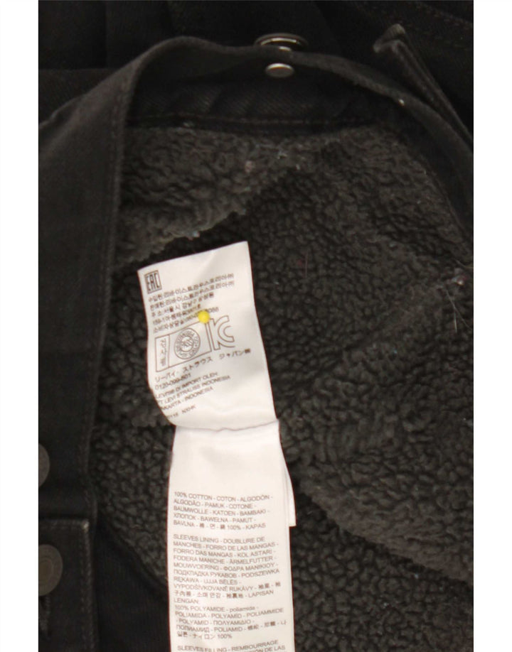 Levi's Chaqueta vaquera Sherpa para hombre UK 36 Small Algodón negro