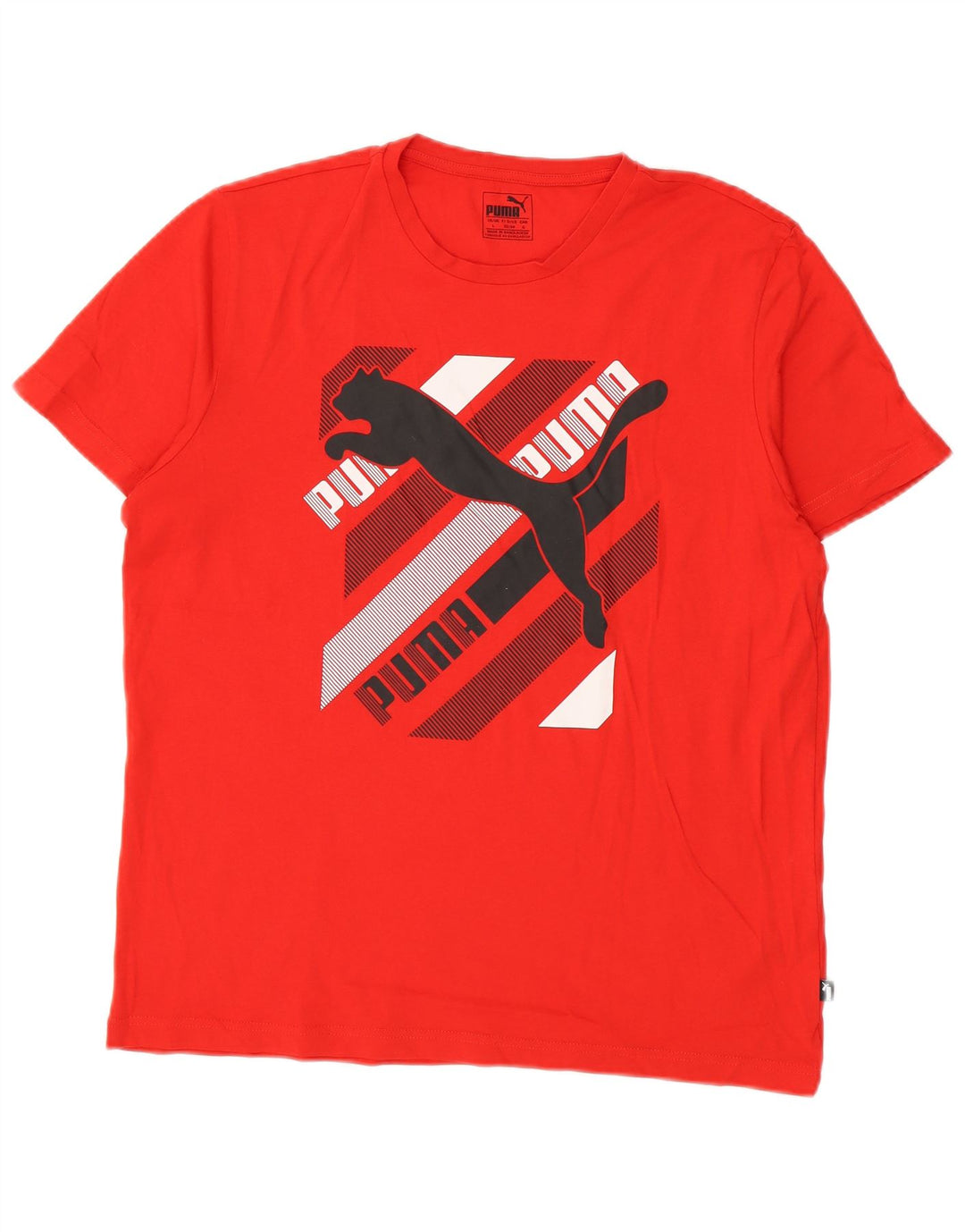 Puma - Camiseta gráfica para hombre, talla grande, algodón rojo