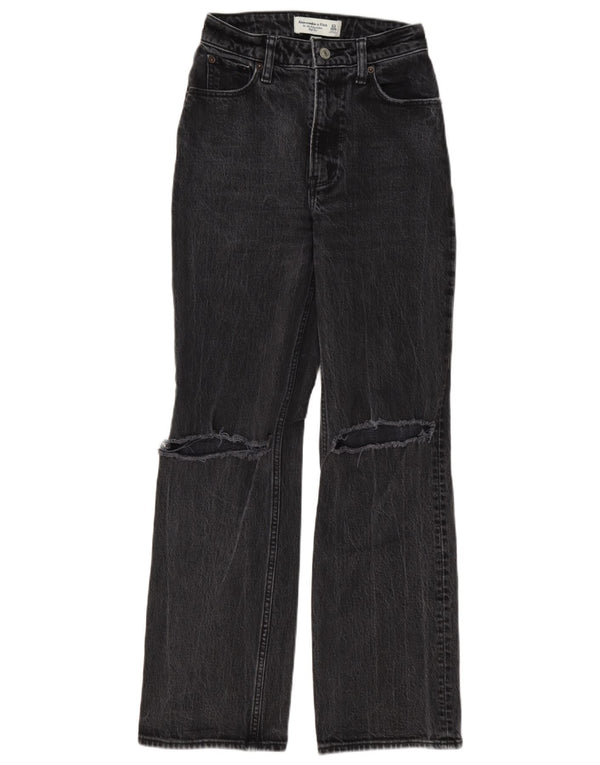 Abercrombie & Fitch Jeans sueltos desgastados para mujer W23 L29 Gris 90s