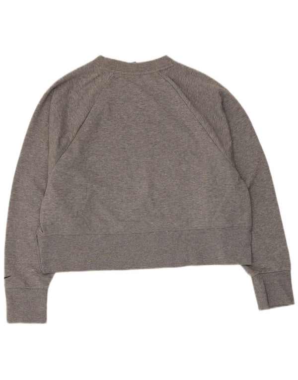 Nike Dri Fit Graphic Sudadera para mujer UK 6 XS Gris moteado