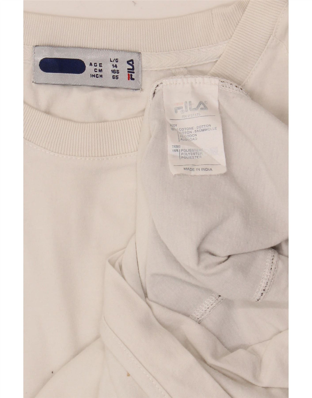 FILA Camiseta para niño 13-14 años Blanco Colorblock Algodón