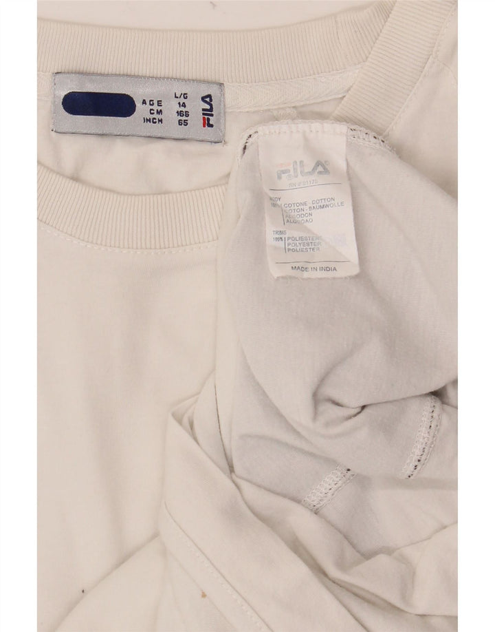 FILA Camiseta para niño 13-14 años Blanco Colorblock Algodón