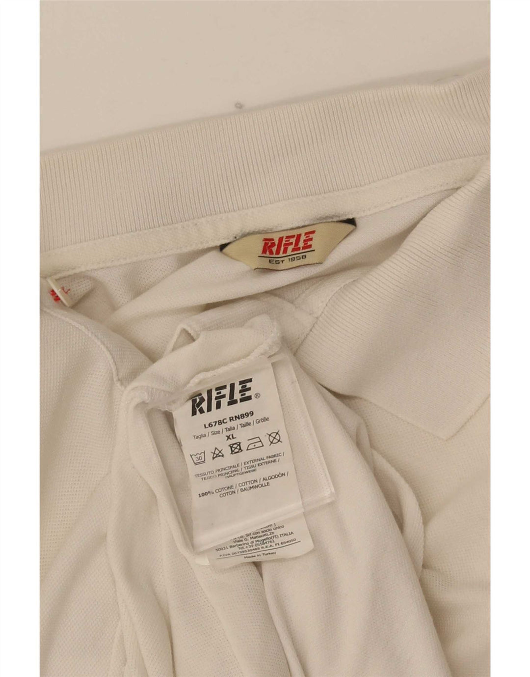 Rifle Polo Hombre XL Algodón Blanco