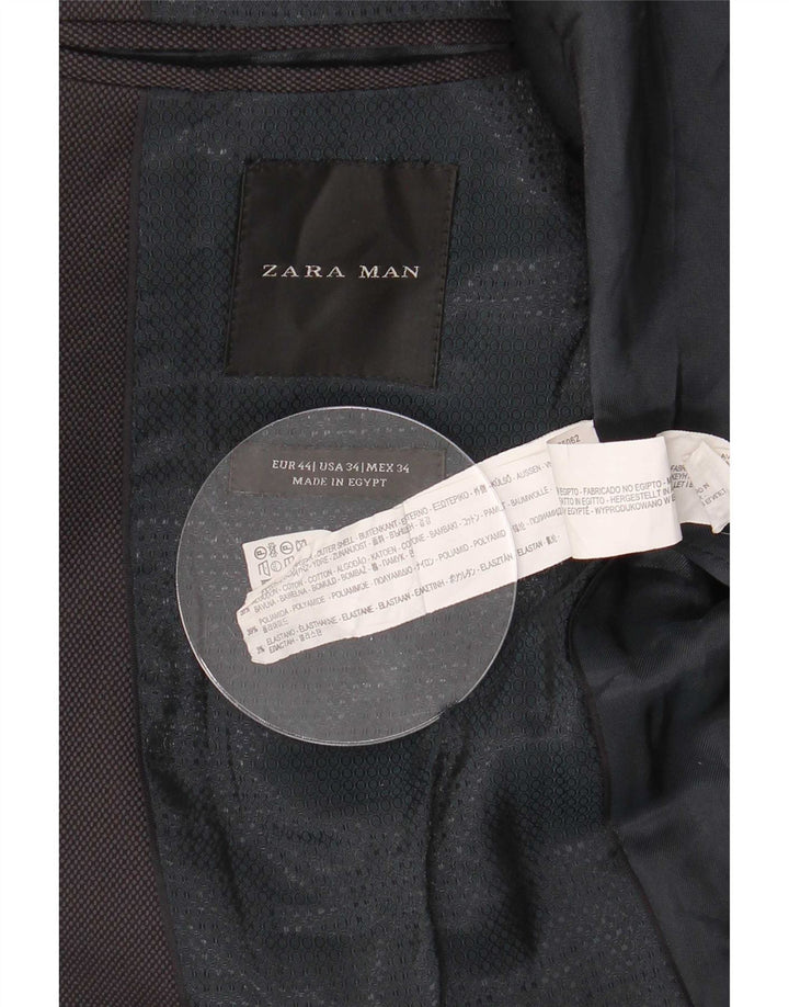Zara Chaqueta Blazer De 2 Botones Para Hombre EU 44 XS Algodón Gris