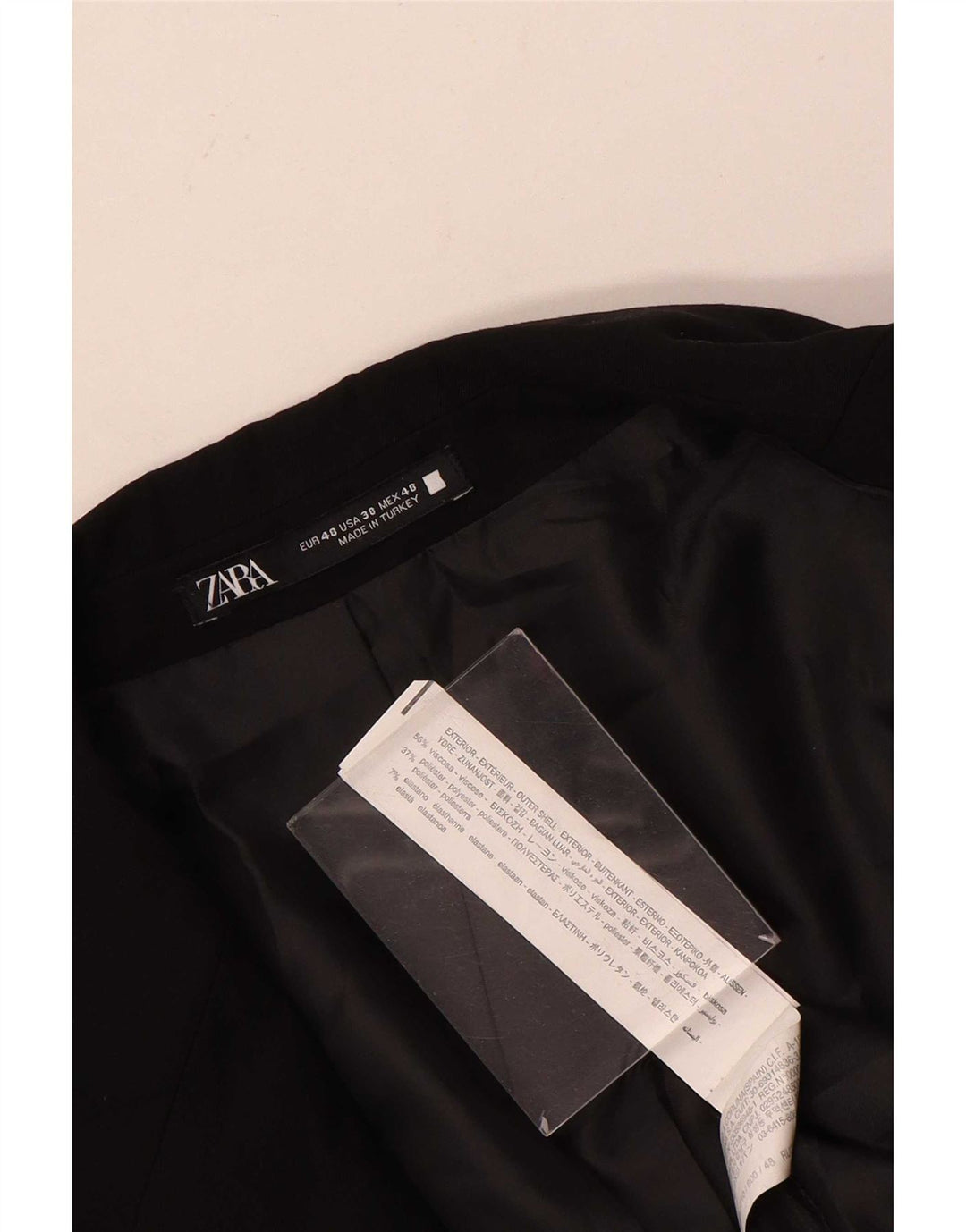 Zara Chaqueta Blazer De 2 Botones Para Hombre EU 48 Viscosa Negra Mediana