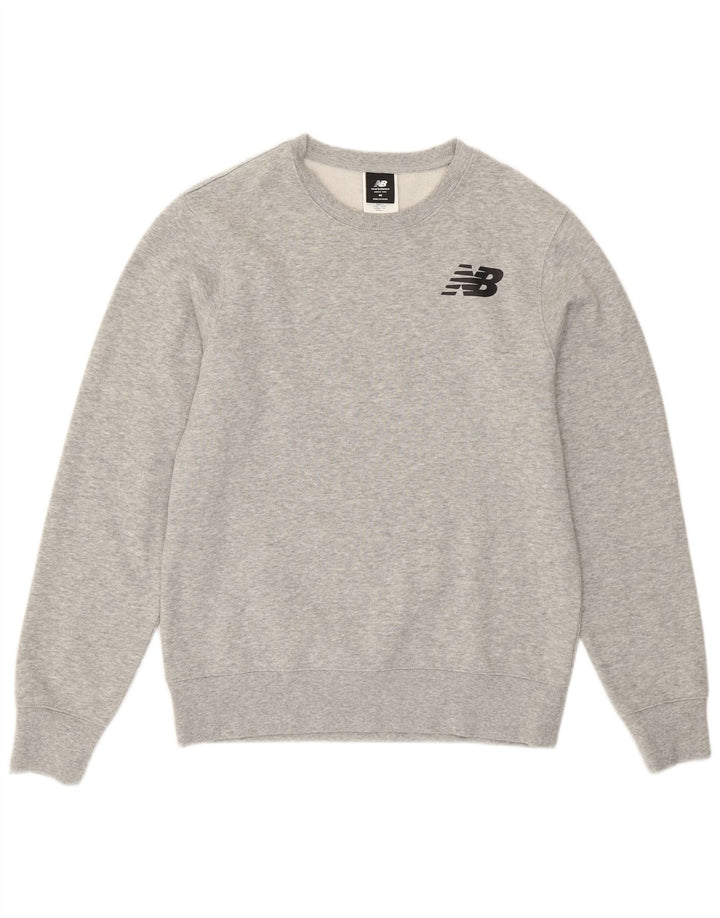 New Balance Hombre Sudadera Jumper Algodón Gris Medio
