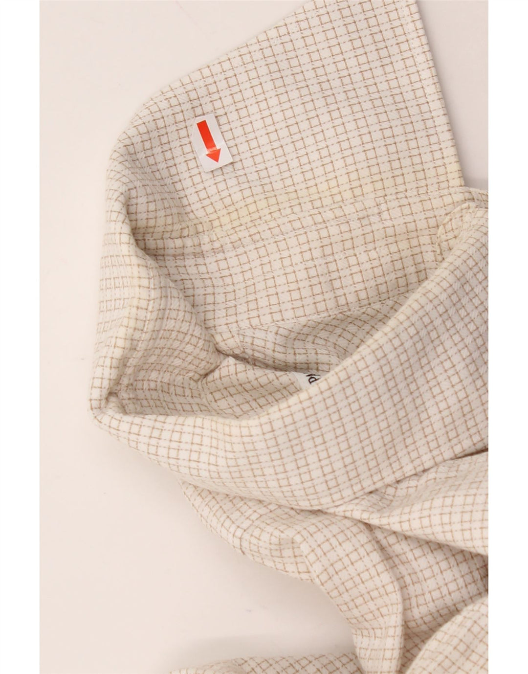 PAL ZILERI Camisa para hombre Talla 40 15 3/4 Mediana Off White Gingham