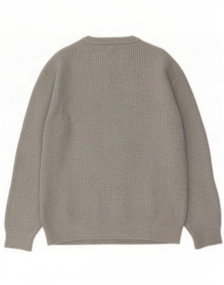 Marks & Spencer - Jersey de cuello redondo para hombre, talla grande, poliamida gris