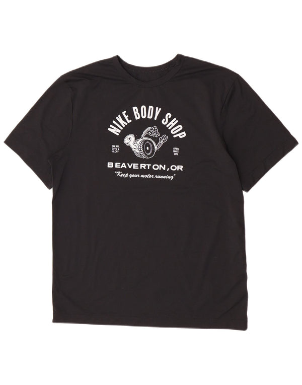 Nike Camiseta Dri Fit Graphic para Hombre Top Mediano Negro Poliéster