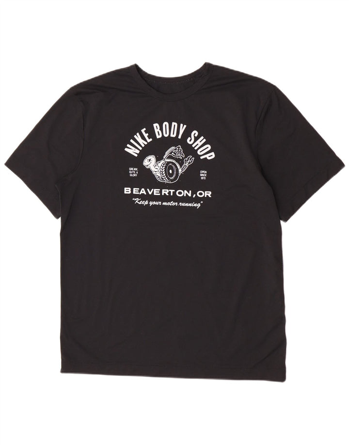 Nike Camiseta Dri Fit Graphic para Hombre Top Mediano Negro Poliéster