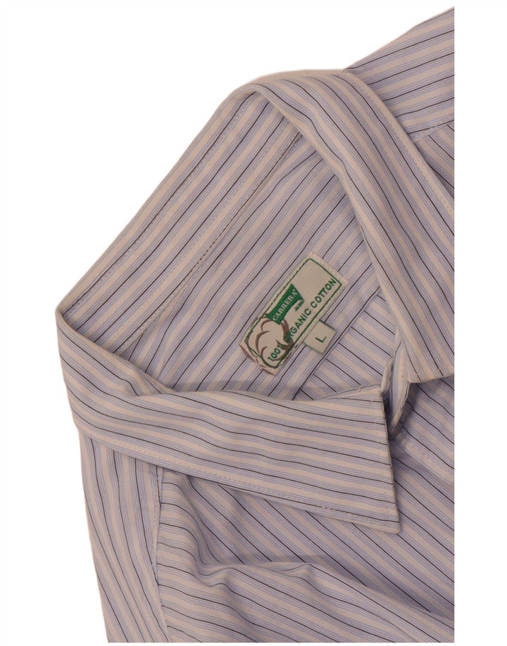 Camisa Carrera Hombre Grande Algodón Rayas Azules