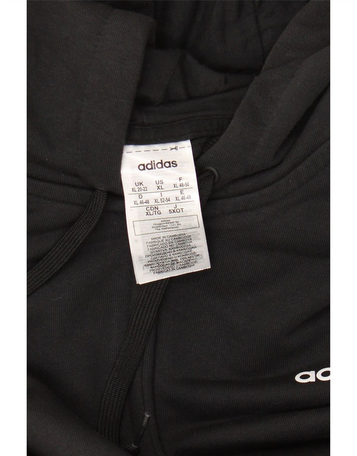 ADIDAS Sudadera con capucha y cremallera para mujer UK 20/22 XL Algodón negro