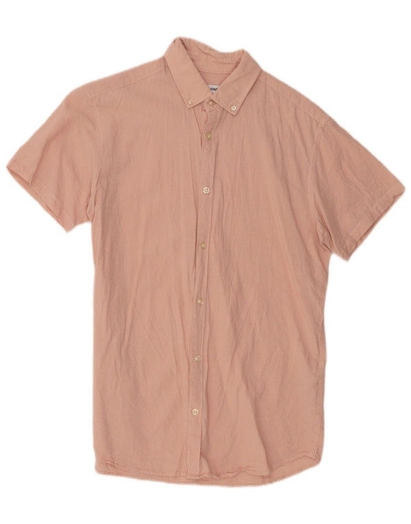 Camisa Jack & Jones Hombre Manga Corta Algodón Rosa Medio