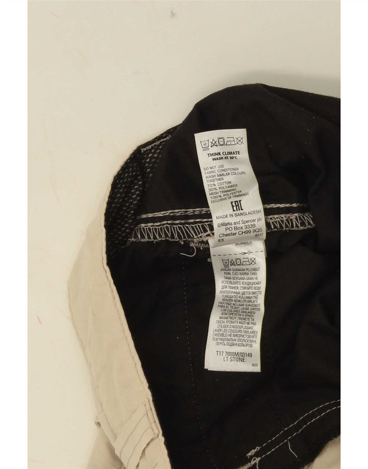 Marks & Spencer Shorts Cargo para Hombre W32 Algodón Beige Medio