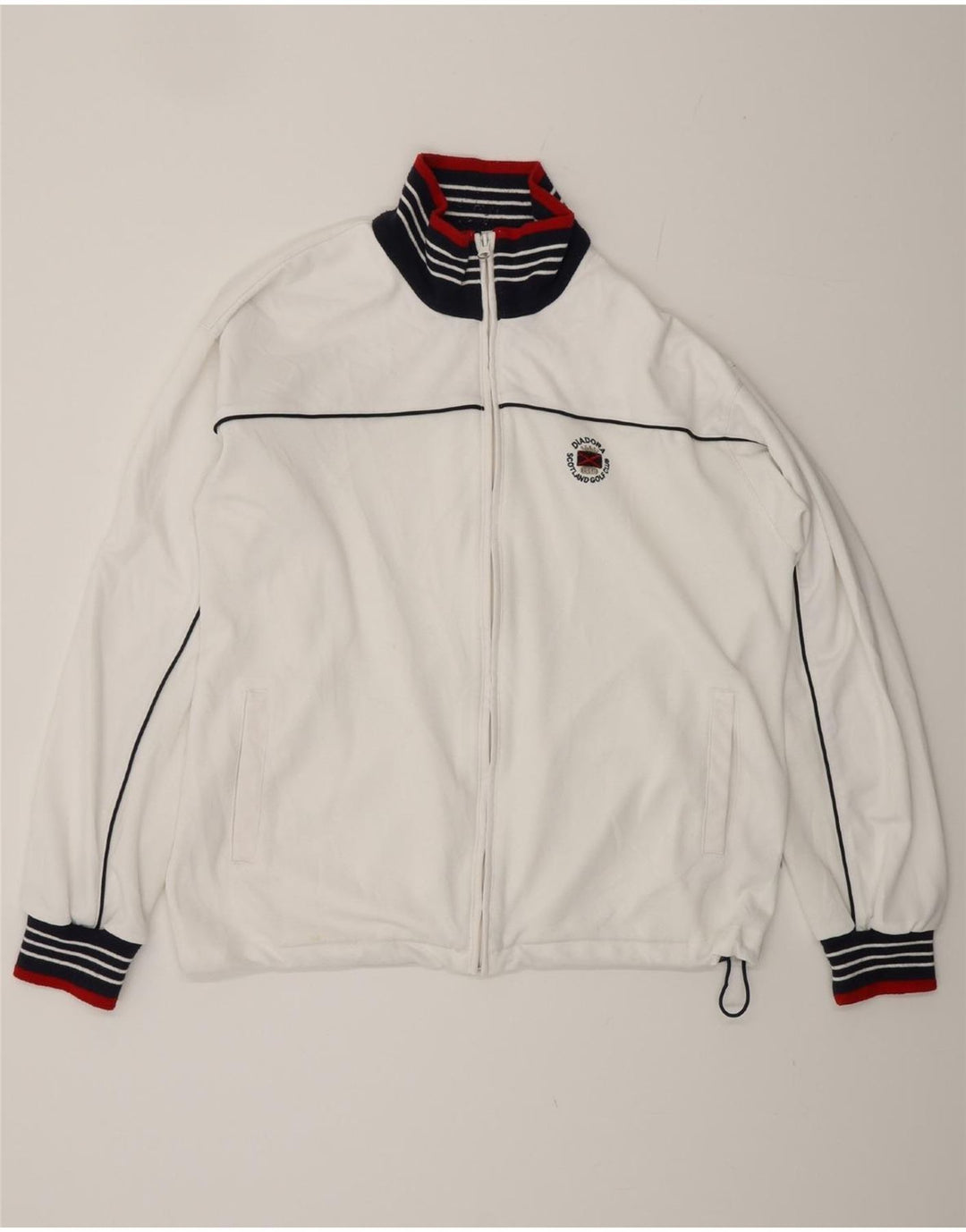 Diadora Chaqueta Bomber para Hombre UK 40 Grande Poliéster Blanco