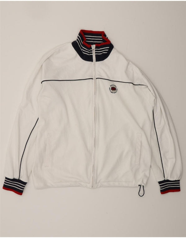 Diadora Chaqueta Bomber para Hombre UK 40 Grande Poliéster Blanco