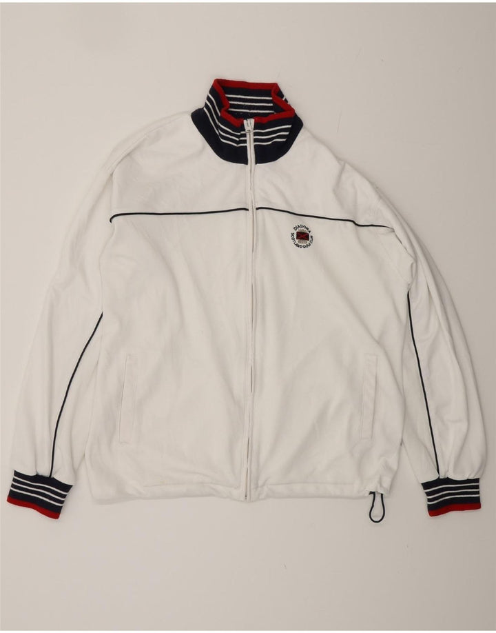 Diadora Chaqueta Bomber para Hombre UK 40 Grande Poliéster Blanco