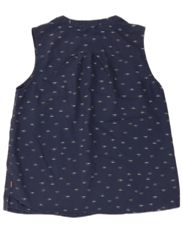 EDDIE BAUER Blusa sin mangas para mujer UK 10 Small Azul marino manchado