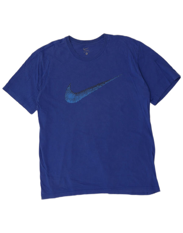 NIKE Camiseta gráfica para hombre Top XL Algodón azul