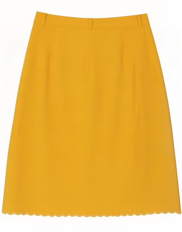 Falda envolvente vintage para mujer mediana W28 amarillo floral