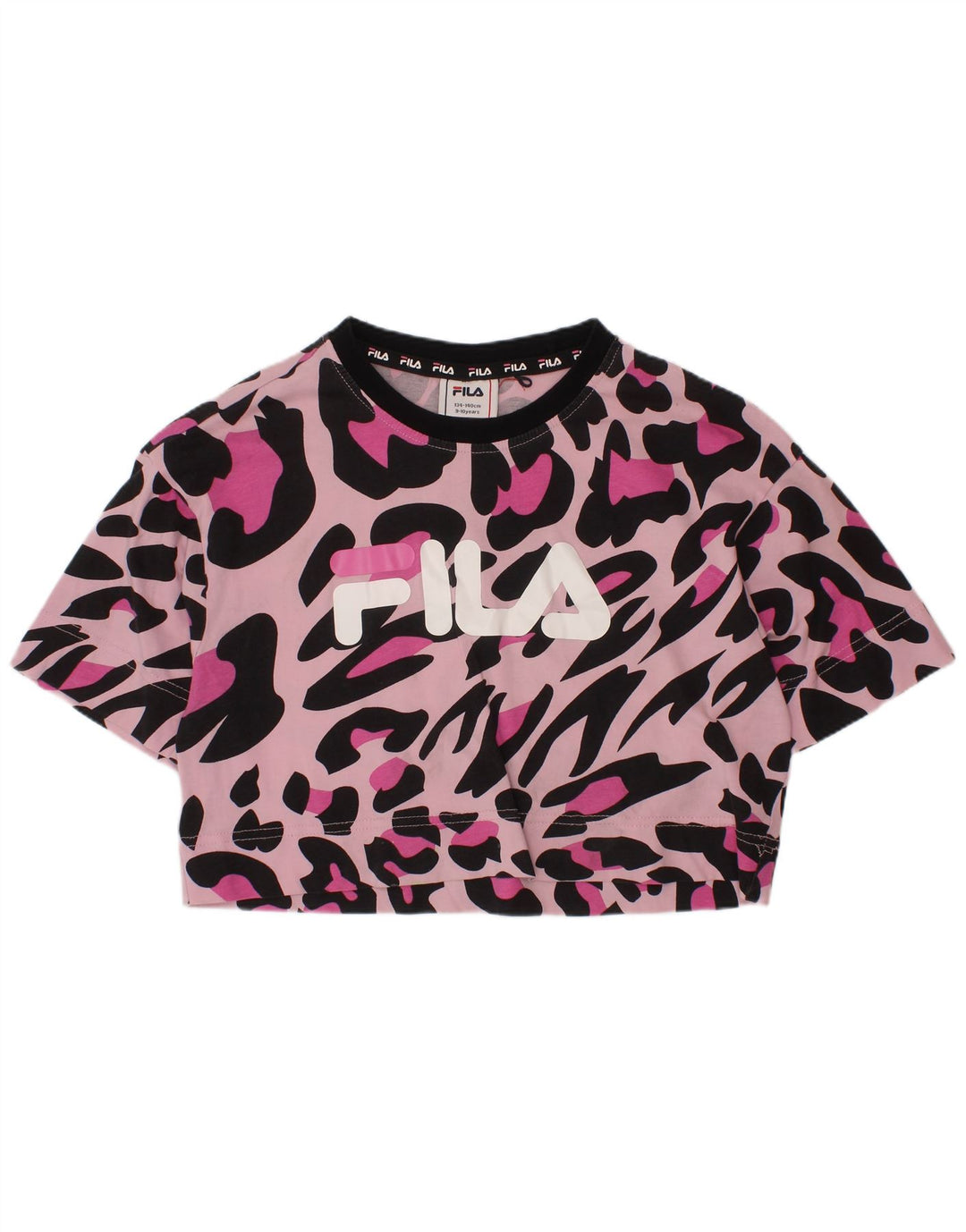 FILA Camiseta corta con gráfico para niña 9-10 años Algodón con estampado animal rosa