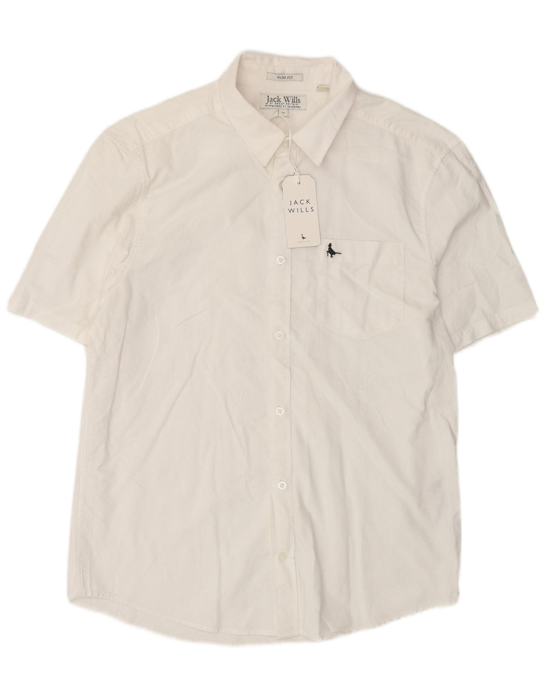 Jack Wills Camisa Slim Fit De Manga Corta Para Hombre Algodón Blanco Mediano