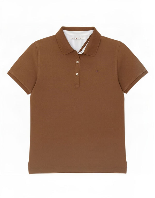 Tommy Hilfiger Polo para mujer UK 44 Grande Algodón marrón