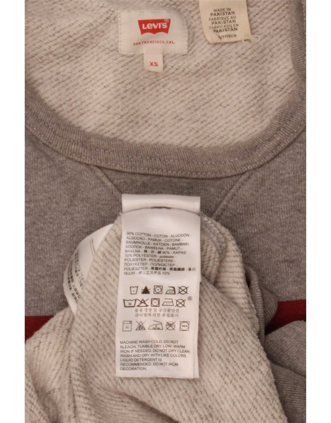 Levi's Hombre Sudadera Gráfica Jumper XS Algodón Gris