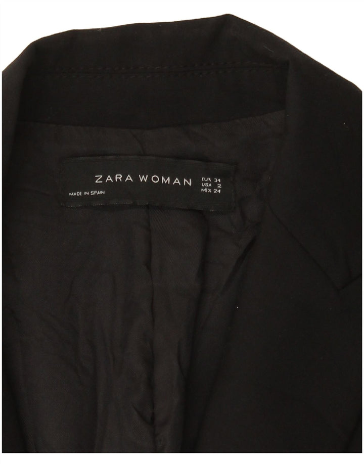 Zara Chaqueta Blazer De 1 Botón Para Mujer EU 34 2XS Negro