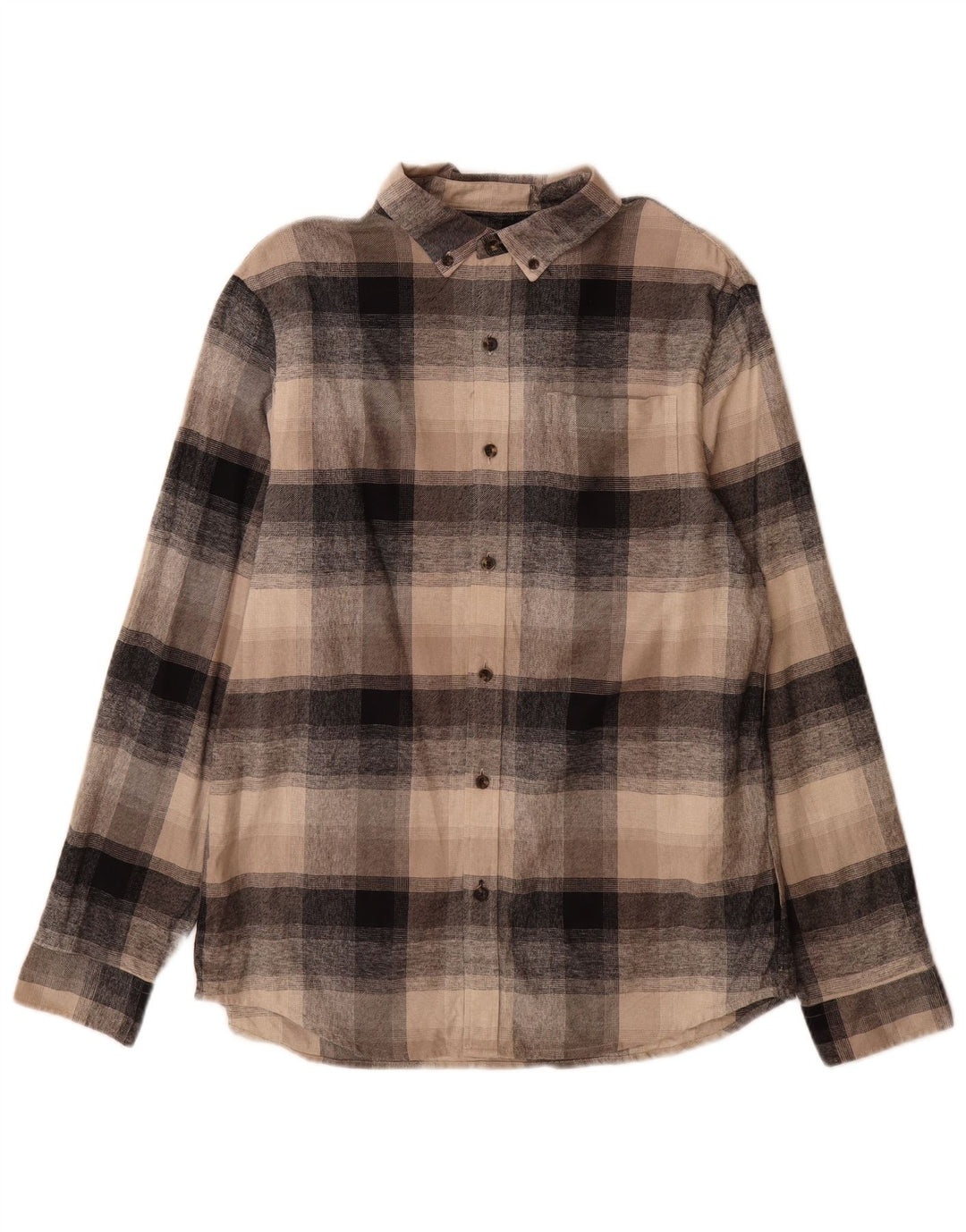Camisa de franela Marks & Spencer para hombre Algodón a cuadros marrón grande